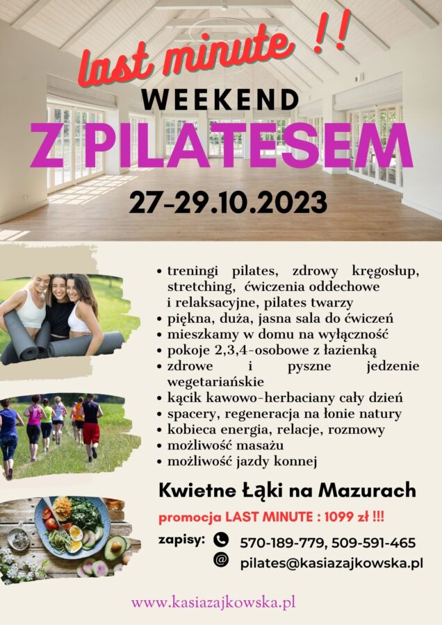 Weekend z pilatesem JESIENNA REGENERACJA 27-29.10.2023